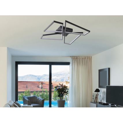 LED Aptumšojama griestu lampa LED/115W/230V 3000-6500K melna + tālvadības pults