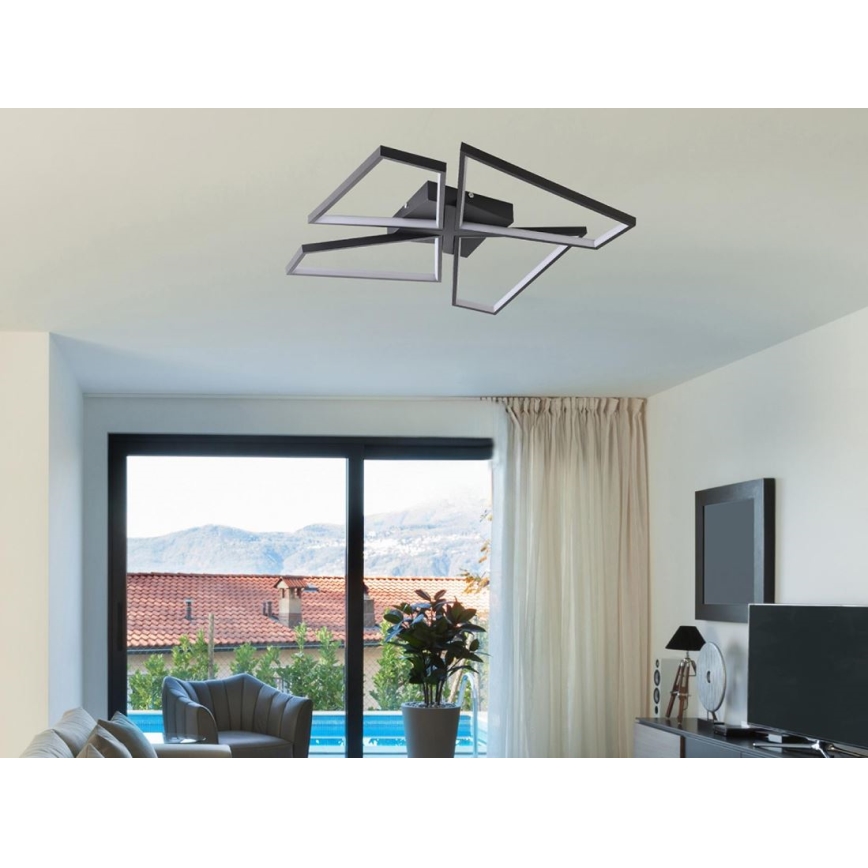 LED Aptumšojama griestu lampa LED/115W/230V 3000-6500K melna + tālvadības pults