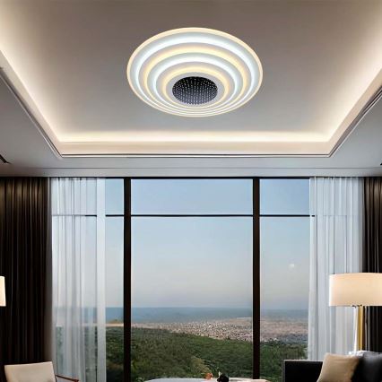 LED Aptumšojama griestu lampa LED/125W/230V 3000-6500K d. 50 cm + tālvadības pults