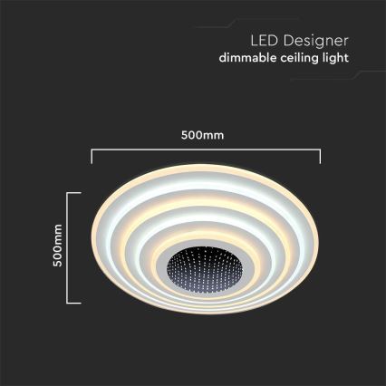 LED Aptumšojama griestu lampa LED/125W/230V 3000-6500K d. 50 cm + tālvadības pults