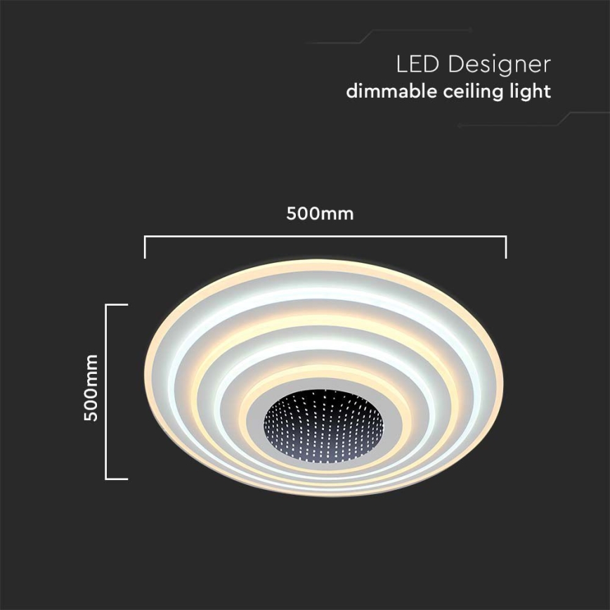 LED Aptumšojama griestu lampa LED/125W/230V 3000-6500K d. 50 cm + tālvadības pults