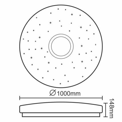 LED Aptumšojama griestu lampa LED/150W/230V + tāvadības pults