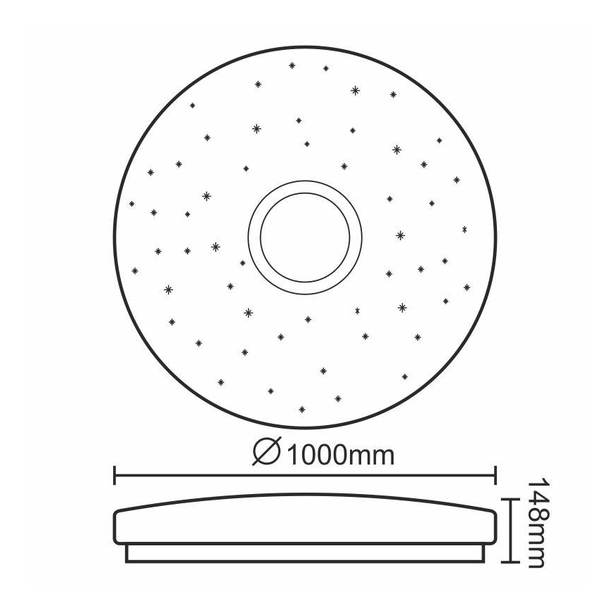 LED Aptumšojama griestu lampa LED/150W/230V + tāvadības pults