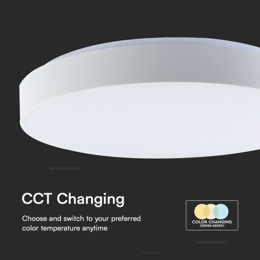 LED Aptumšojama griestu lampa LED/40W/230V 3000-6500K 39,5 cm balta + tālvadības pults