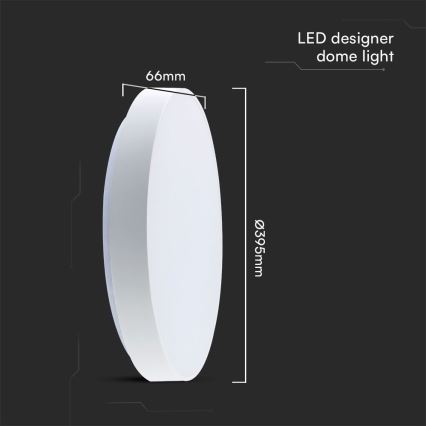LED Aptumšojama griestu lampa LED/40W/230V 3000-6500K 39,5 cm balta + tālvadības pults