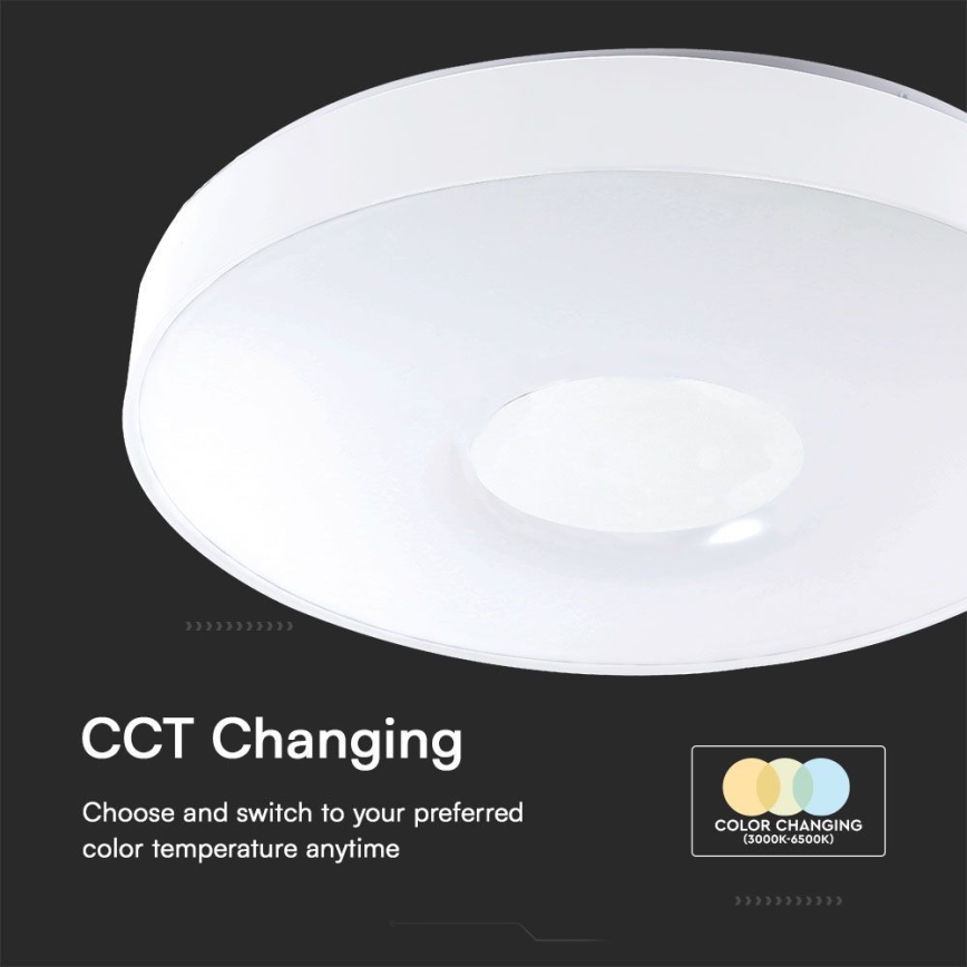 LED Aptumšojama griestu lampa LED/40W/230V 3000-6500K 39 cm balta + tālvadības pults