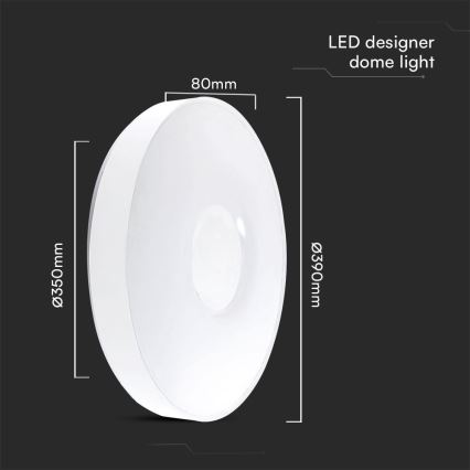 LED Aptumšojama griestu lampa LED/40W/230V 3000-6500K 39 cm balta + tālvadības pults
