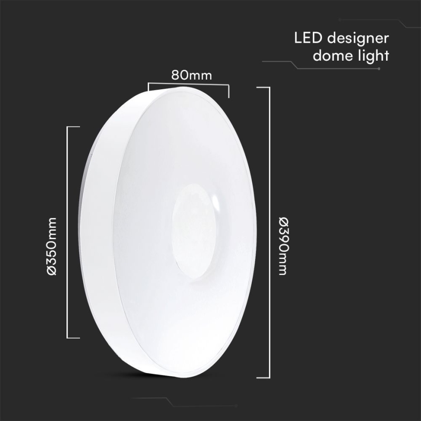 LED Aptumšojama griestu lampa LED/40W/230V 3000-6500K 39 cm balta + tālvadības pults