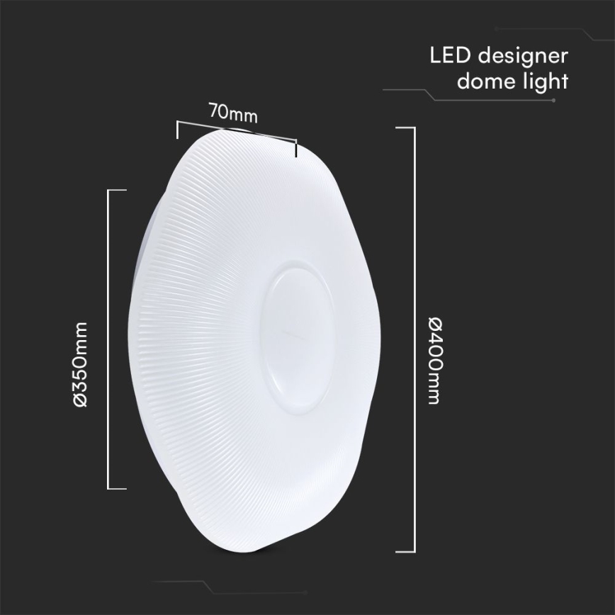 LED Aptumšojama griestu lampa LED/40W/230V 3000-6500K 40 cm balta + tālvadības pults