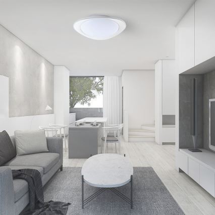 LED Aptumšojama griestu lampa LED/40W/230V 3000-6500K 45 cm balta + tālvadības pults