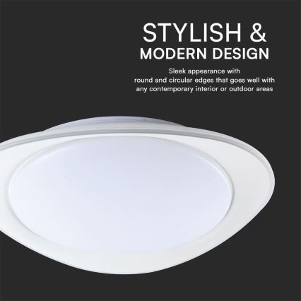 LED Aptumšojama griestu lampa LED/40W/230V 3000-6500K 45 cm balta + tālvadības pults