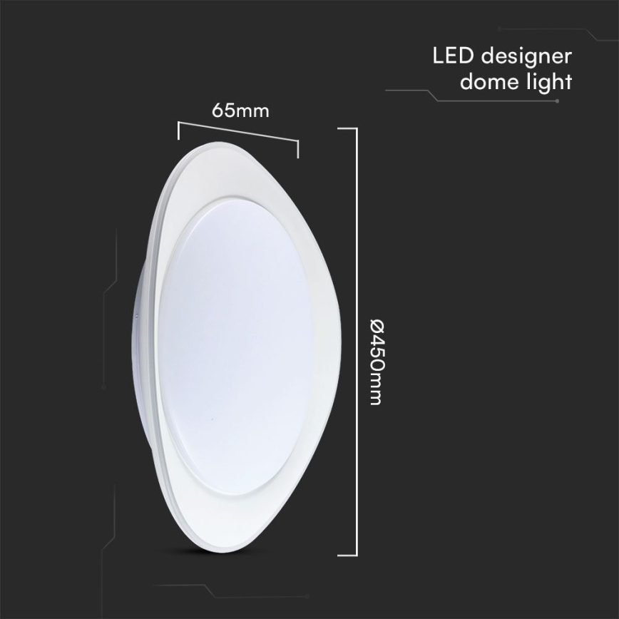 LED Aptumšojama griestu lampa LED/40W/230V 3000-6500K 45 cm balta + tālvadības pults