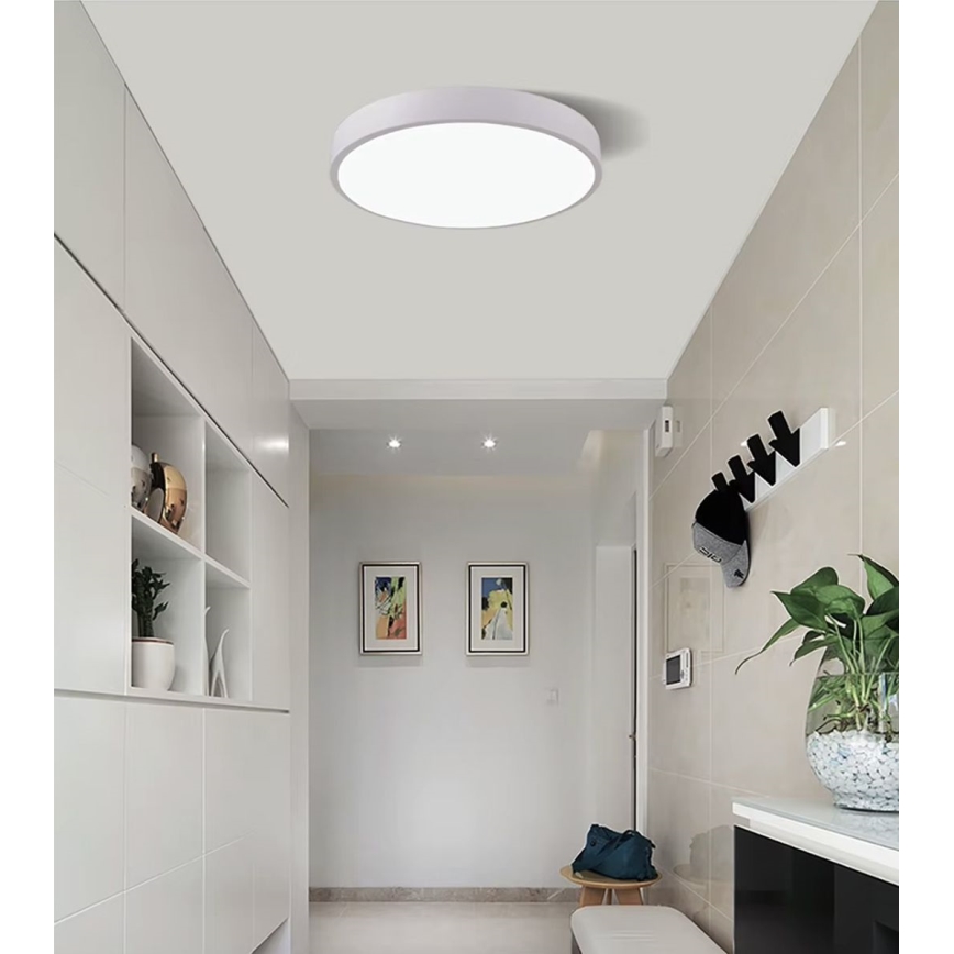 LED Aptumšojama griestu lampa LED/40W/230V 3000-6500K d. 40 cm balta + tālvadības pults