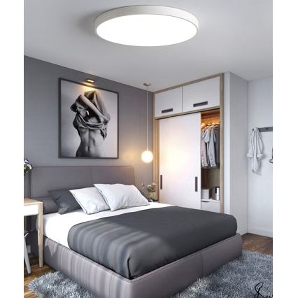 LED Aptumšojama griestu lampa LED/40W/230V 3000-6500K d. 40 cm balta + tālvadības pults