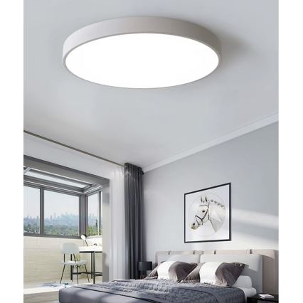 LED Aptumšojama griestu lampa LED/40W/230V 3000-6500K d. 40 cm balta + tālvadības pults