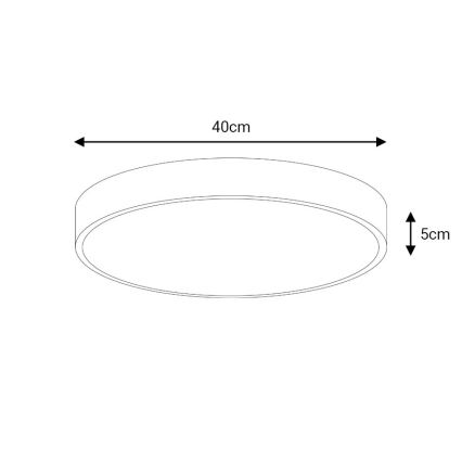 LED Aptumšojama griestu lampa LED/40W/230V 3000-6500K d. 40 cm balta + tālvadības pults