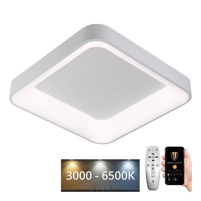 LED Aptumšojama griestu lampa LED/45W/230V 3000-6500K balta + tālvadības pults