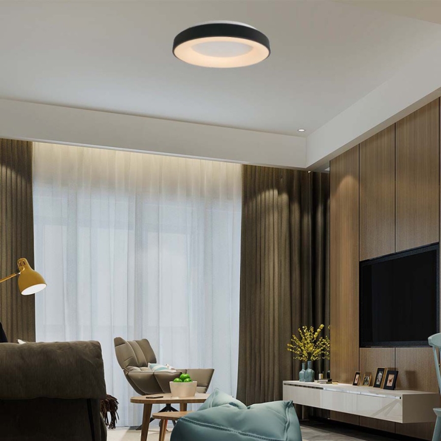 LED Aptumšojama griestu lampa LED/49W/230V 3000K d. 60 cm melna