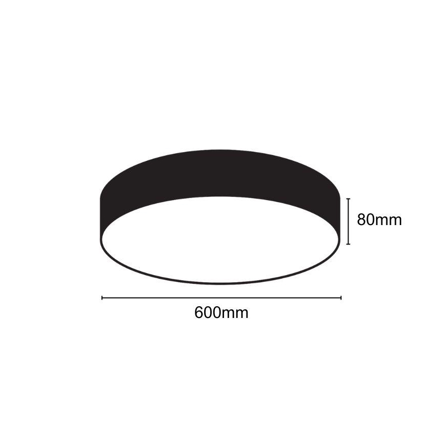 LED Aptumšojama griestu lampa LED/50W/230V 3000-6500K melna + tālvadības pults