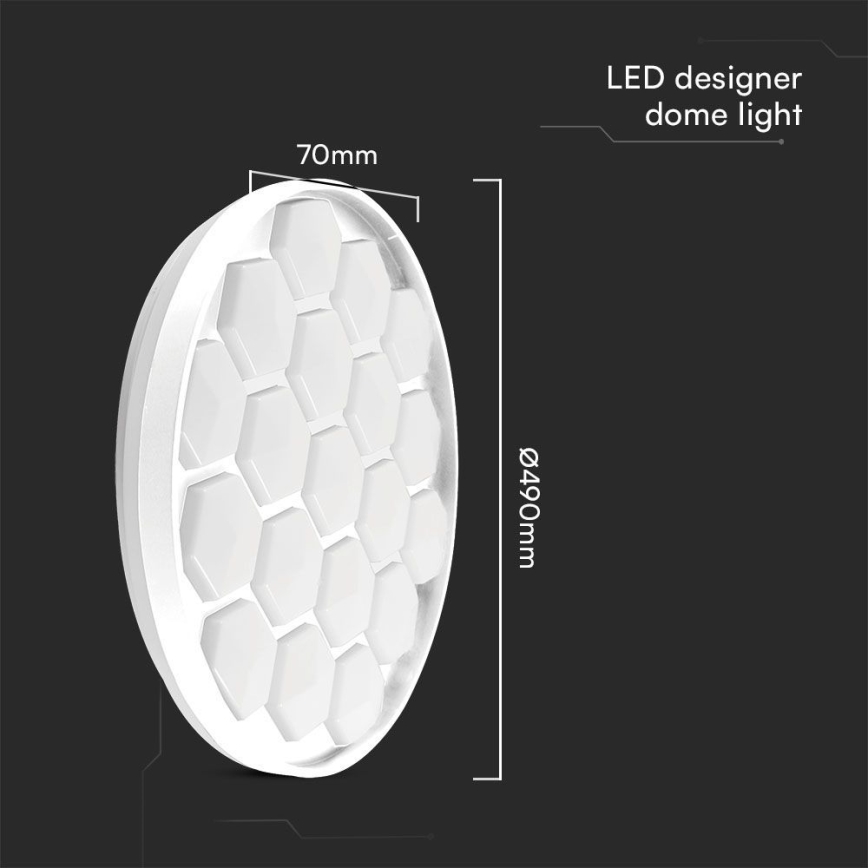 LED Aptumšojama griestu lampa LED/60W/230V 3000/4000/6500K d. 49 cm + tālvadības pults