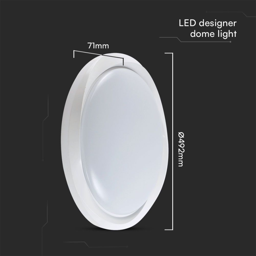 LED Aptumšojama griestu lampa LED/60W/230V 3000-6500K 49,2 cm balta + tālvadības pults
