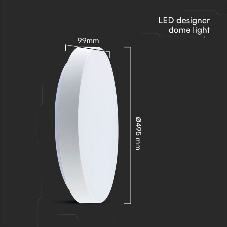LED Aptumšojama griestu lampa LED/60W/230V 3000-6500K 49,5 cm balta + tālvadības pults