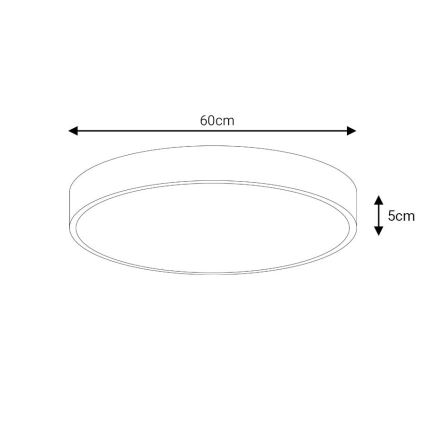 LED Aptumšojama griestu lampa LED/60W/230V 3000-6500K d. 60 cm balta + tālvadības pults