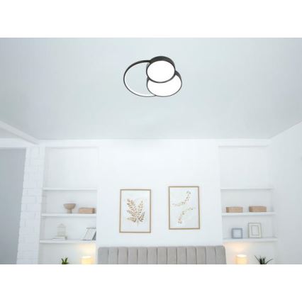LED Aptumšojama griestu lampa LED/60W/230V 3000-6500K melna + tālvadības pults