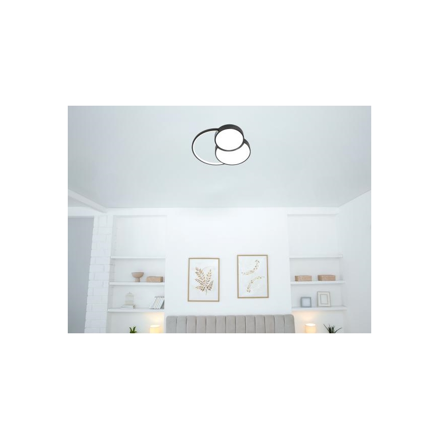 LED Aptumšojama griestu lampa LED/60W/230V 3000-6500K melna + tālvadības pults