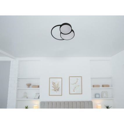 LED Aptumšojama griestu lampa LED/60W/230V 3000-6500K melna + tālvadības pults