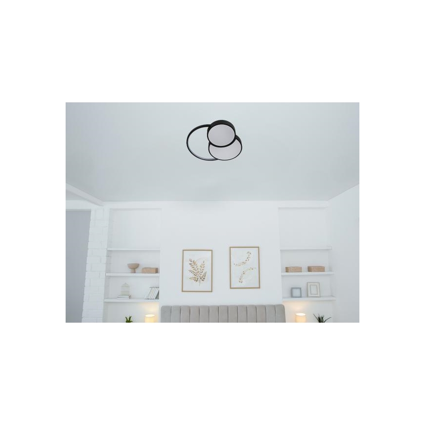 LED Aptumšojama griestu lampa LED/60W/230V 3000-6500K melna + tālvadības pults