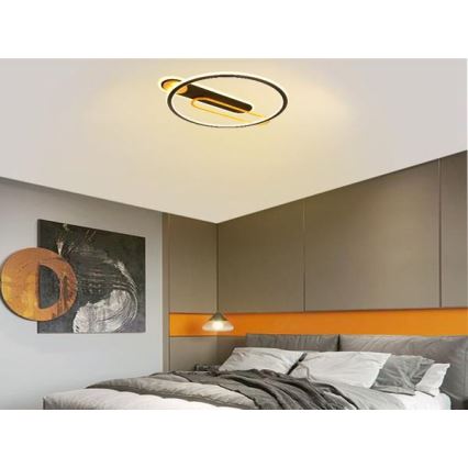 LED Aptumšojama griestu lampa LED/60W/230V 3000-6500K melna + tālvadības pults