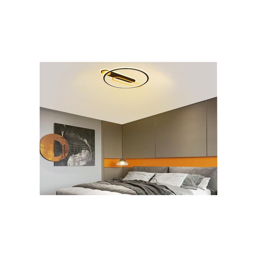LED Aptumšojama griestu lampa LED/60W/230V 3000-6500K melna + tālvadības pults