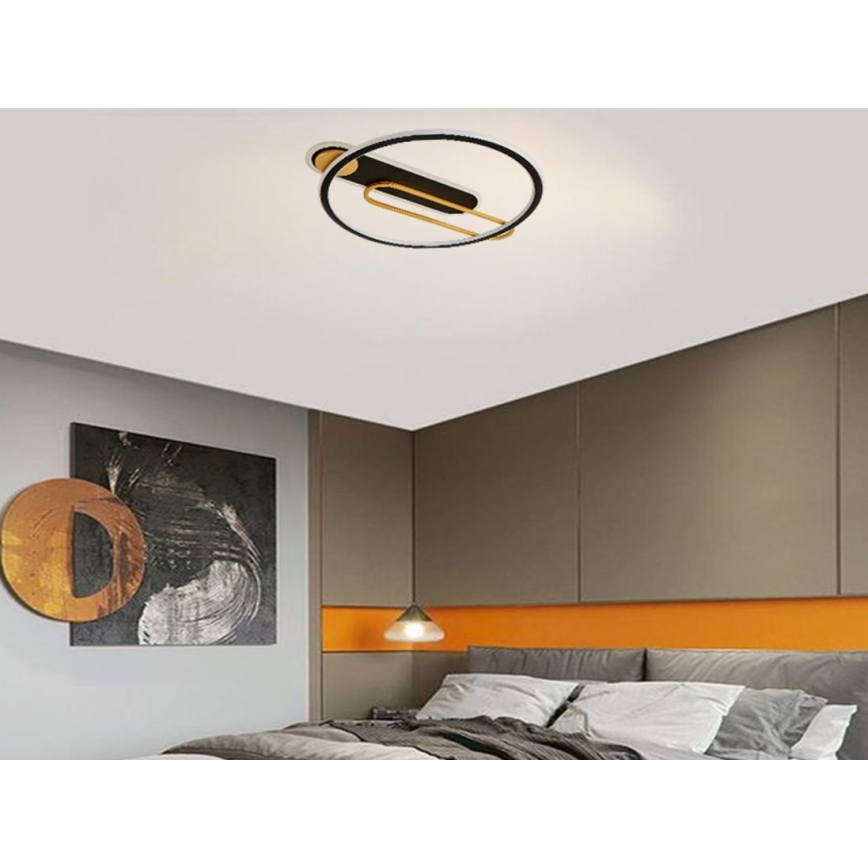 LED Aptumšojama griestu lampa LED/60W/230V 3000-6500K melna + tālvadības pults