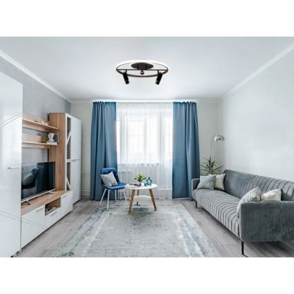 LED Aptumšojama griestu lampa LED/60W/230V 3000-6500K melna + tālvadības pults