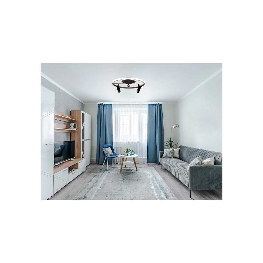 LED Aptumšojama griestu lampa LED/60W/230V 3000-6500K melna + tālvadības pults