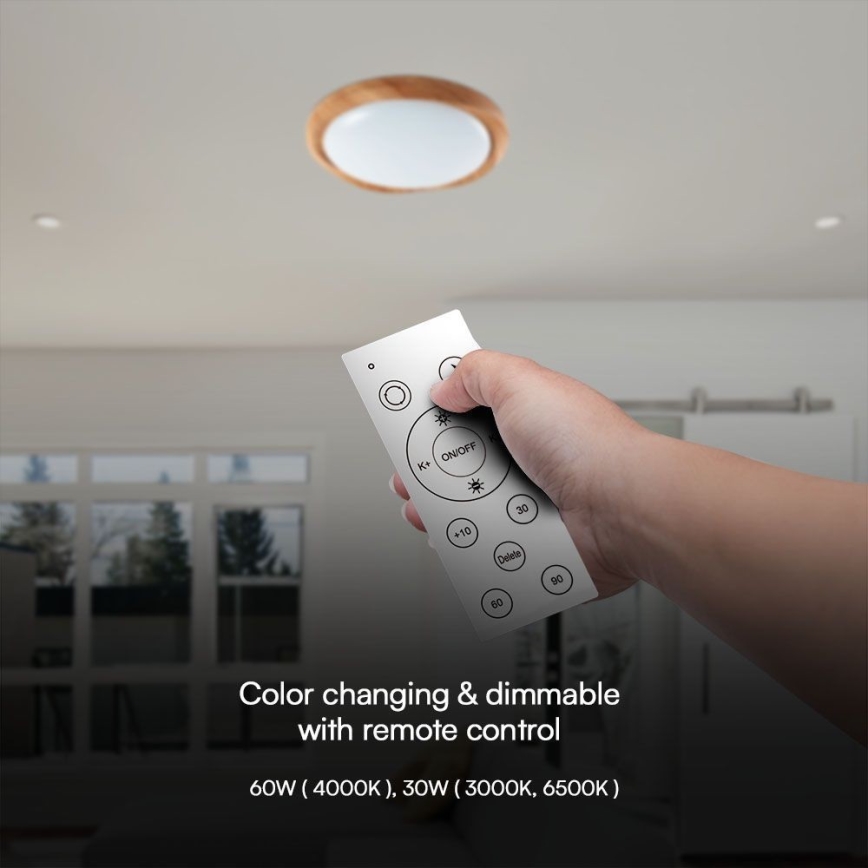 LED Aptumšojama griestu lampa LED/60W/230V 3000-6500K + tālvadības pults