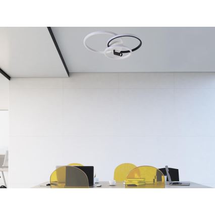 LED Aptumšojama griestu lampa LED/70W/230V 3000-6500K balta/melna + tālvadības pults