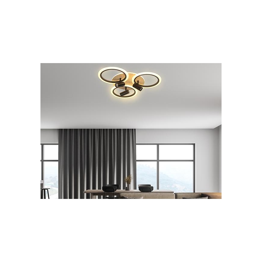 LED Aptumšojama griestu lampa LED/70W/230V 3000-6500K melna/brūna + tālvadības pults