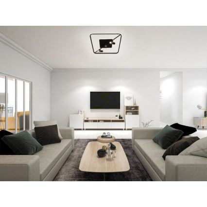 LED Aptumšojama griestu lampa LED/70W/230V 3000-6500K melna + tālvadības pults