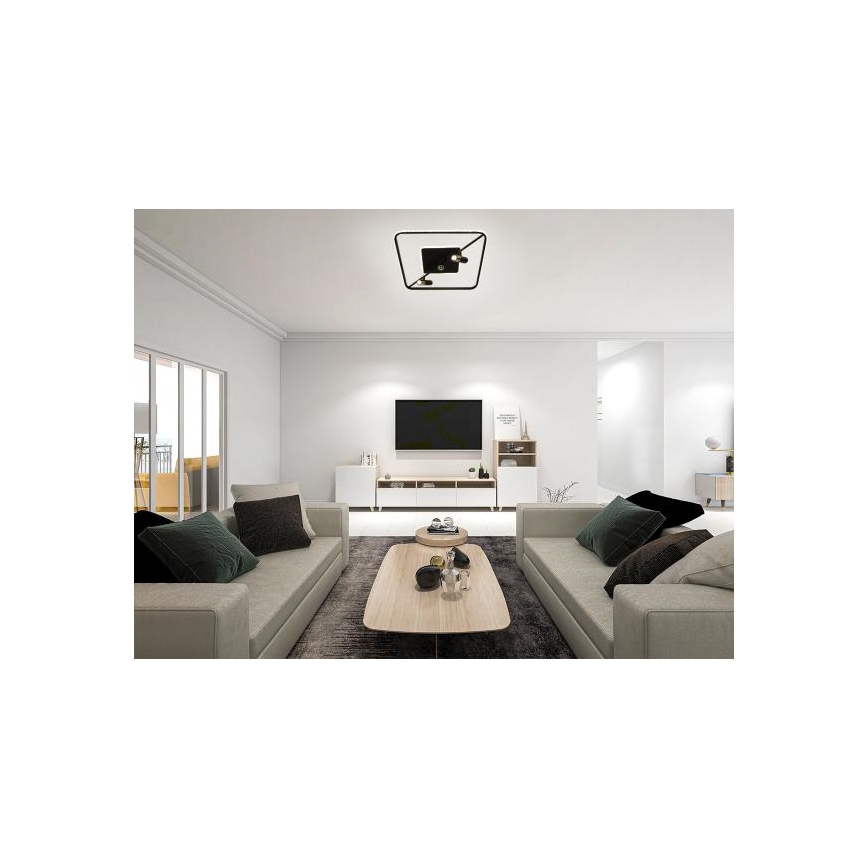 LED Aptumšojama griestu lampa LED/70W/230V 3000-6500K melna + tālvadības pults