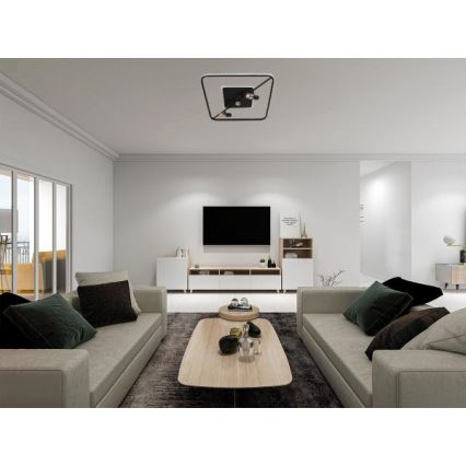 LED Aptumšojama griestu lampa LED/70W/230V 3000-6500K melna + tālvadības pults