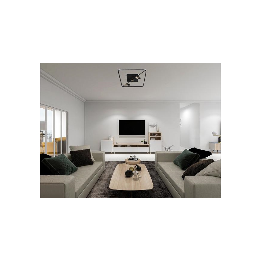 LED Aptumšojama griestu lampa LED/70W/230V 3000-6500K melna + tālvadības pults
