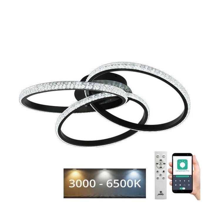 LED Aptumšojama griestu lampa LED/70W/230V 3000-6500K melna + tālvadības pults
