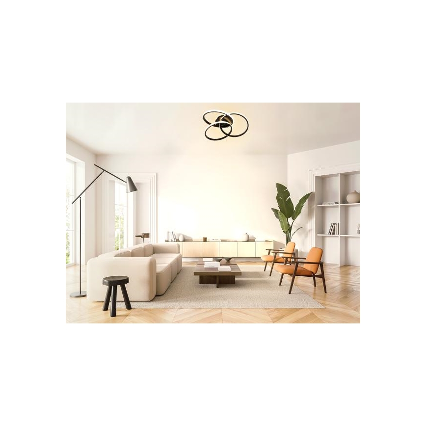 LED Aptumšojama griestu lampa LED/70W/230V 3000-6500K melna + tālvadības pults