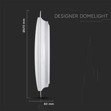 LED Aptumšojama griestu lampa LED/72W/230V 3000-6500K d. 67 cm balta + tālvadības pults