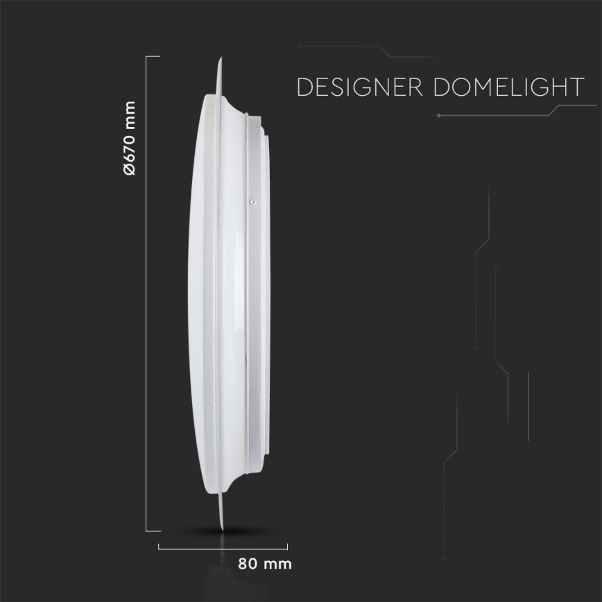 LED Aptumšojama griestu lampa LED/72W/230V 3000-6500K d. 67 cm balta + tālvadības pults