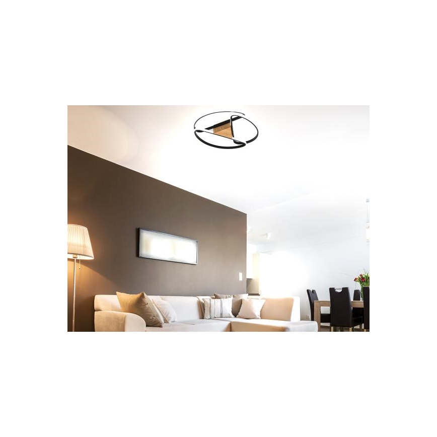 LED Aptumšojama griestu lampa LED/75W/230V 3000-6500K brūna/melna + tālvadības pults
