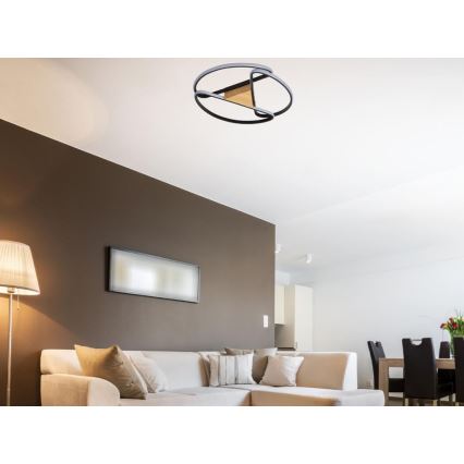 LED Aptumšojama griestu lampa LED/75W/230V 3000-6500K brūna/melna + tālvadības pults