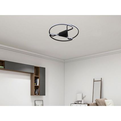 LED Aptumšojama griestu lampa LED/75W/230V 3000-6500K melna + tālvadības pults